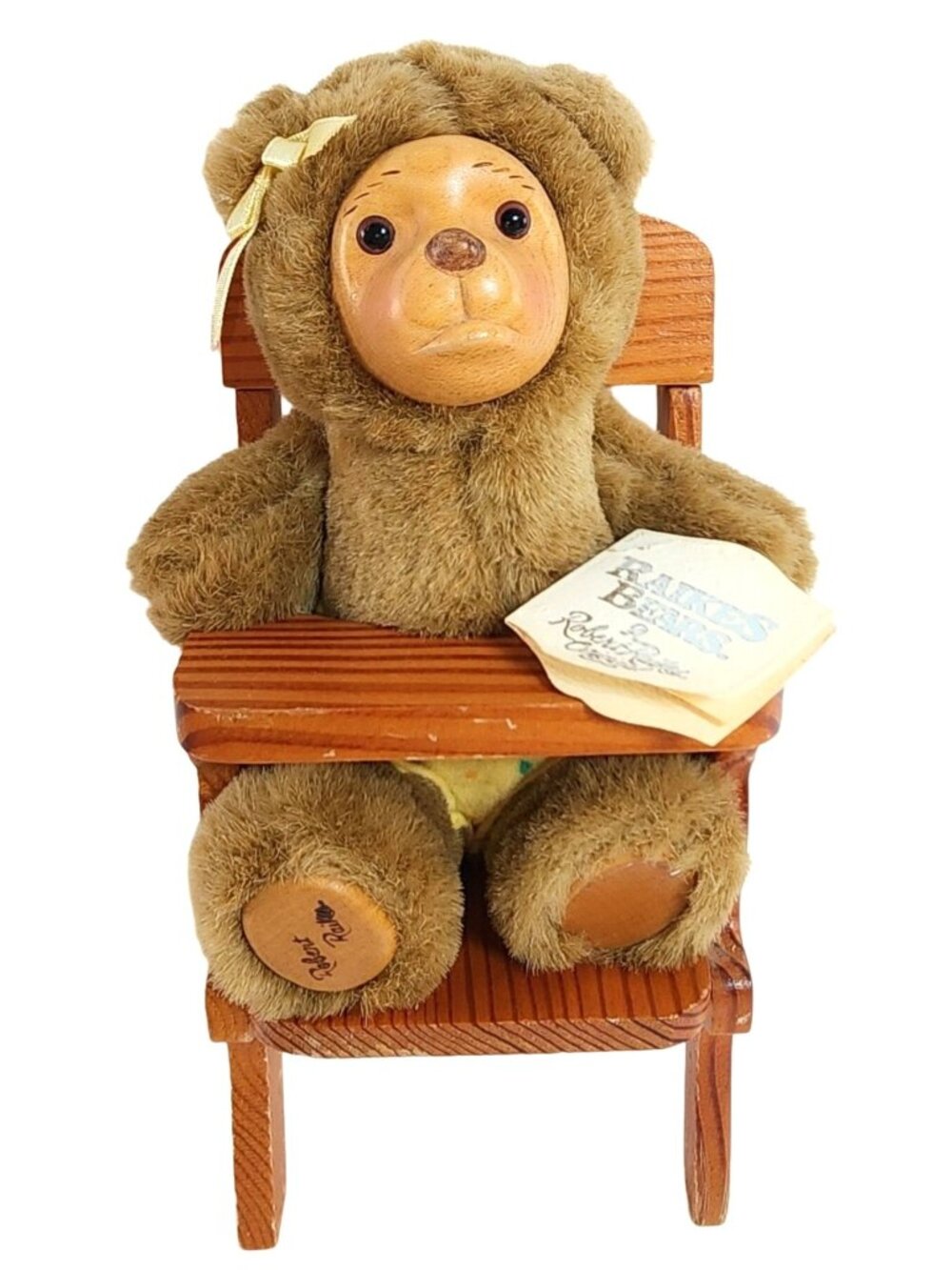 Vintage 1990 Applause Raikes Bears Robert Rikes Wooden Face Highchair Nursery